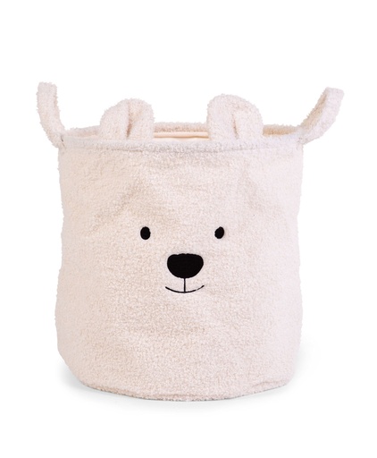 [423030] MAND, Teddy Ecru, ecru, uni/broderie snuit beer, rond, teddy, H40 Dia40cm, met hoes, 1 stuk(s), opbergen