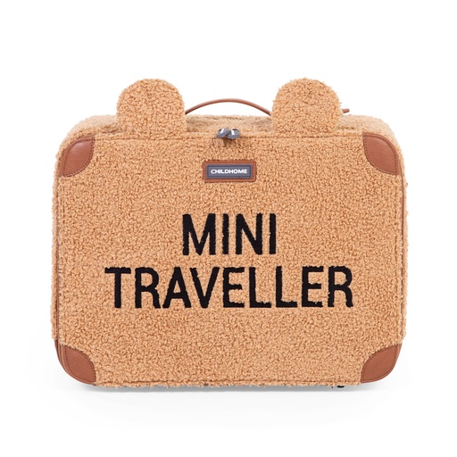 [442467] REISKOFFER, Mini Traveller, teddy beige, uni/print Mini Traveller, met handvat, met schouderriem, met naamlabel