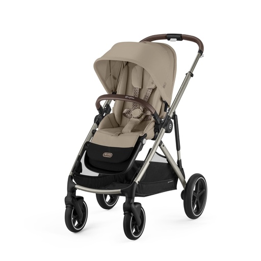 [483615] WANDELWAGEN, Gazelle S 2.0, almond beige- beige, fr. taupe/alu, duwbeugel imitatieleder /dark brown, Gold, 2024