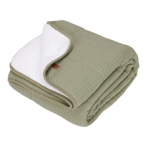 [409988] DEKEN, 110x140cm, TOG 3.3, Pure Olive, Ledikantdeken pure & soft, uni/uni, katoen/witte teddy, voor babybed