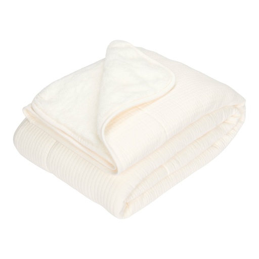 [445421] DEKEN, 70x100cm, TOG 3.3, Pure Soft White, Wiegdeken pure & soft, uni/uni, katoen/witte teddy, voor wieg