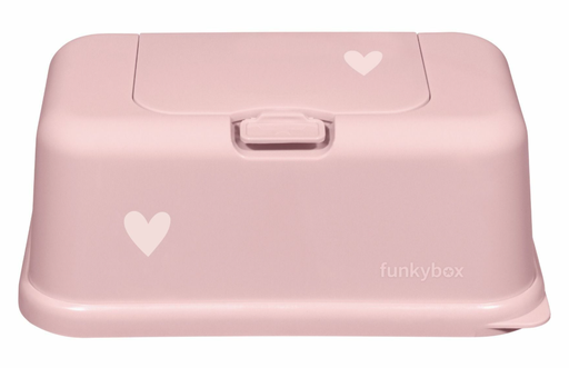 [416649] BOX, doos, Little Heart, pale pink, roze, print hart, kunststof, vr vochtige doekjes, 13x9x22cm