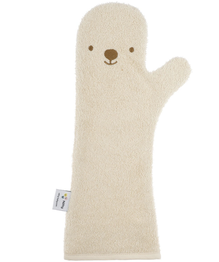 [467056] WASHANDJE, bear nougat, beer, ecru, badstof, Baby Shower Glove, 1 stuk(s)