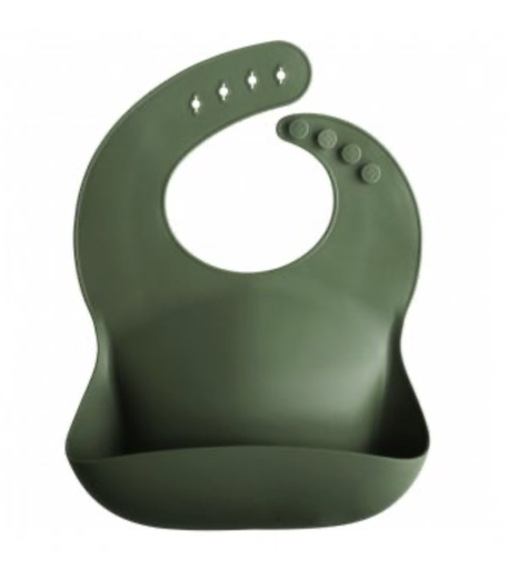 [398812] SLABBETJE, forest green, groen, uni, drukknopensluiting, silicone, 24x26cm, met kruimelvanger, waterdicht, 1 stuk