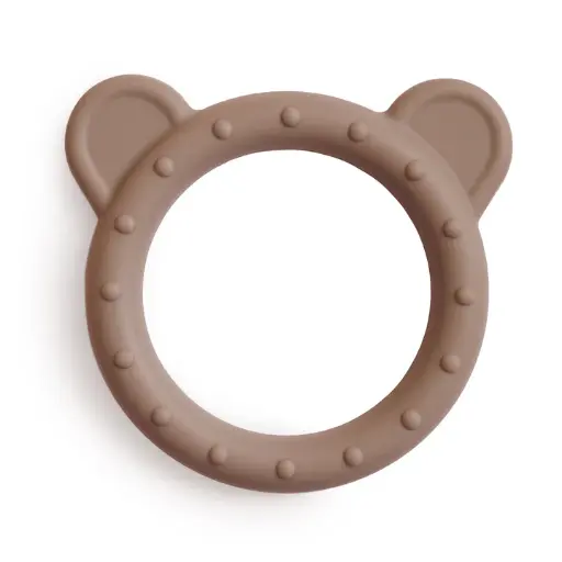 [409479] BIJTRING, Teether bear, natural, ecru, uni, siliconen, vanaf 0 maand