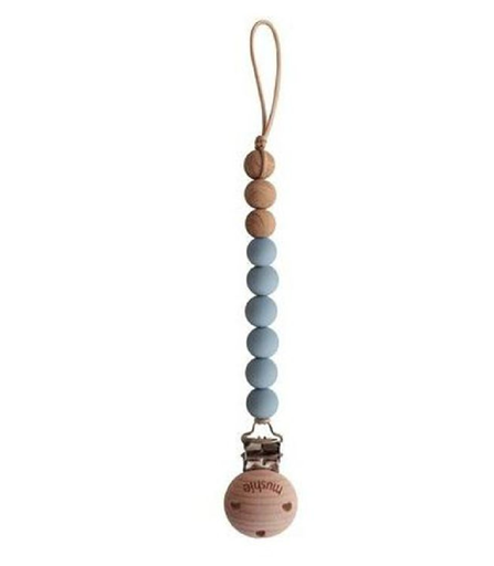 [441746] Mushie | Fopspeenketting Eva cloud blauw silicone/hout vr fopspeen met ring