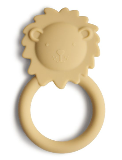 [451741] BIJTRING, Teether lion, soft yellow, geel, uni, siliconen, vanaf 0 maand