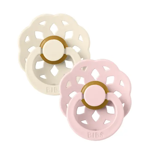 [434184] FOPSPEEN, Boheme, 2-Pack T1, ivory/blo blossom, natuurlijk rubber, 0-6m, roze/ecru ortho/physio, 2 stuk(s)