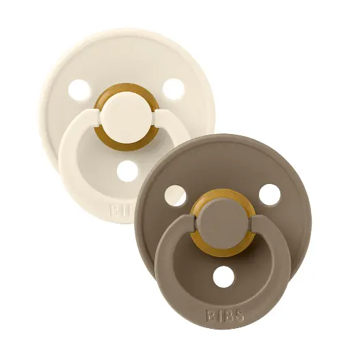 [478877] FOPSPEEN, Colour, 2-Pack T1, dark oak/ ivory, natuurlijk rubber, 0-6m, bruin/ ecru, ortho/physio, 2 stuk(s)