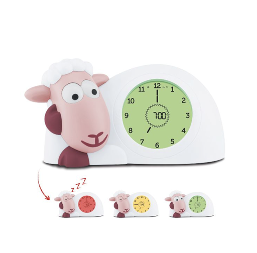 [247317] WEKKER SLAAPTRAINER, Sam, pink, wit/roze, schaap, analoog, digitaal, met wekker, met nachtlamp, 2020