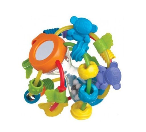 [355059] BAL, Play & Learn Ball, Essentials, groen/blauw/multikleur, met apen, kunststof,+muziek,+activities,+6m