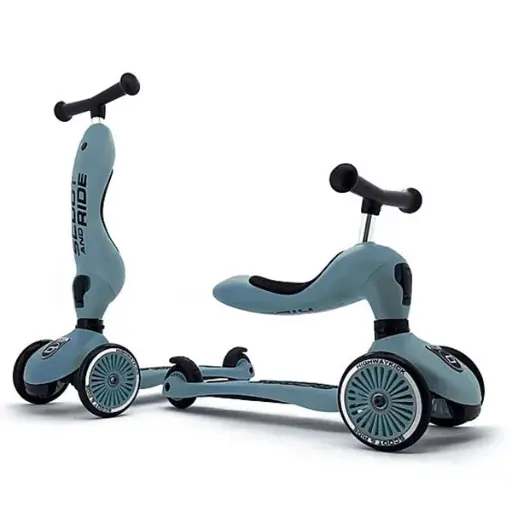 [385780] Scoot and Ride | Loopfiets Loopauto Highwaykick 1 Steel Grijs/Blauw