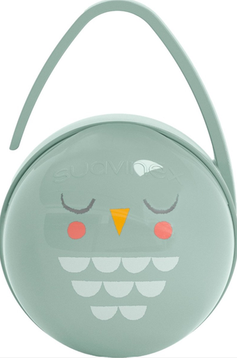 [454963] Suavinex | Fopspeenhouder Duo Owl Green Uil Bonhomia vr 2 Fopspenen