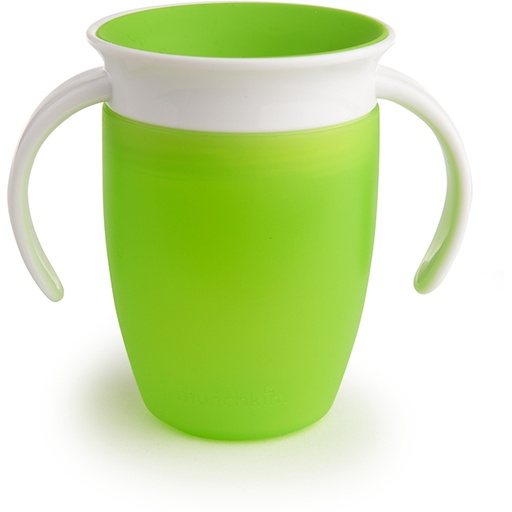 [312965] DRINKBEKER, 207 ml, Miracle 360° Trainer Cup, green, groen, uni, handvatten, knoeibest. klep sluit autom. na drinken